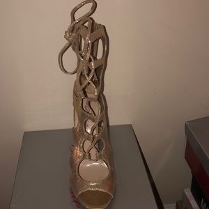 SOLD! gold lace heels